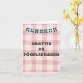 Grattis på födelsedagen, Zweedse gelukkige verjaar Kaart (Gele Bloem)