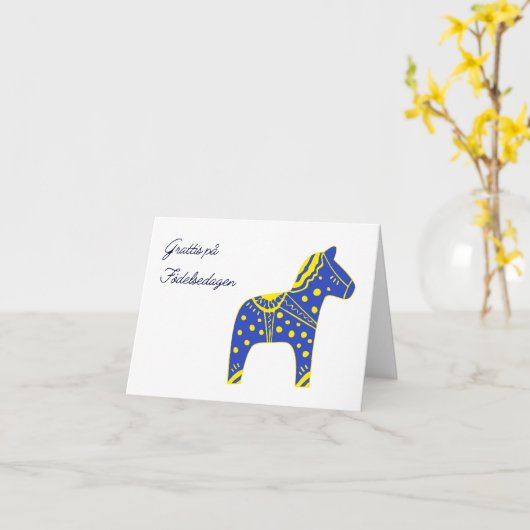 Grattis på födelsedagen Zweedse verjaardag Kaart (Gele Bloem)