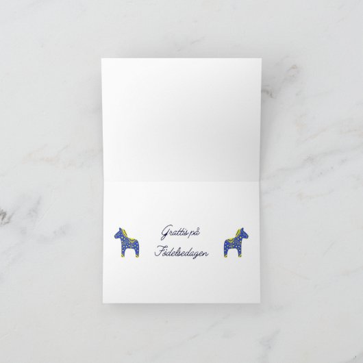 Grattis på födelsedagen Zweedse verjaardag Kaart (Binnen)