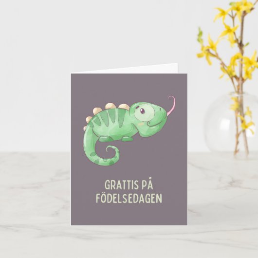 Grattis på födelsedagen, Zweedse verjaardag Kaart (Gele Bloem)