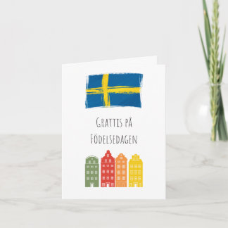 Grattis på födelsedagen Zweedse verjaardag Kaart