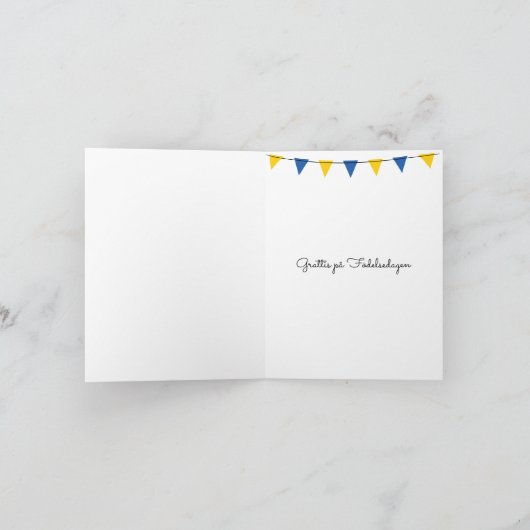 Grattis på födelsedagen Zweedse verjaardag Kaart (Binnen)