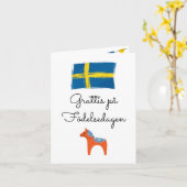 Grattis på födelsedagen Zweedse verjaardag Kaart (Gele Bloem)