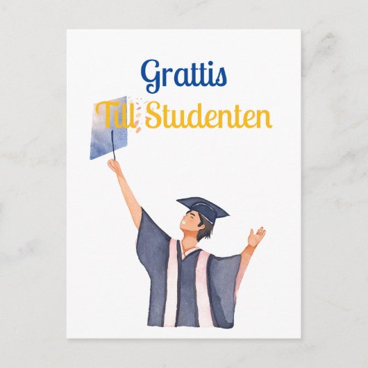 Grattis till studenten briefkaart (Voorkant)