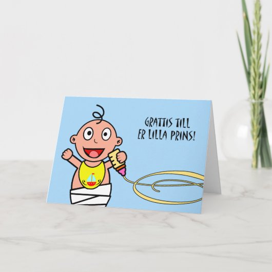 Grattis tot ER Lilla Prins, Gelukwensen, Jongen Kaart (Voorkant)