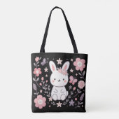 Gratuitige bloemkonijn Tote Tas (Achterkant)