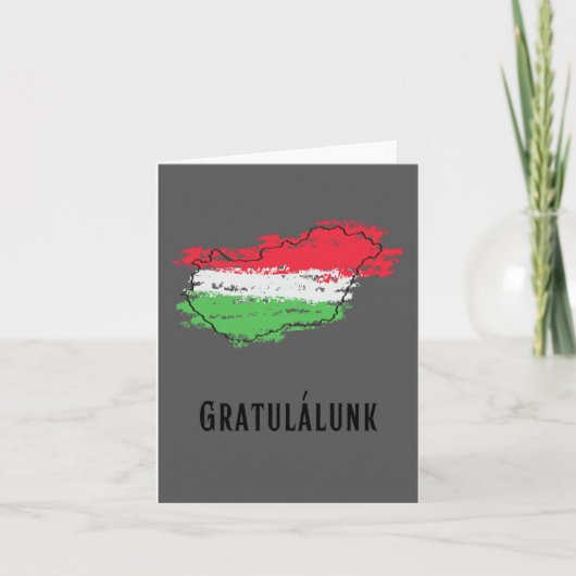 Gratulálunk, felicitaties in het Hongaars Kaart (Voorkant)