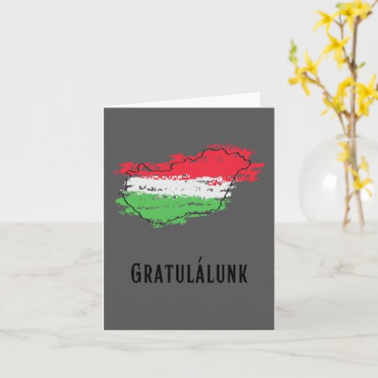 Gratulálunk, felicitaties in het Hongaars Kaart (Gele Bloem)