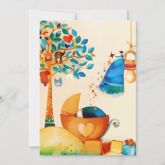 Gratulatie met de pasgeboren baby van de speelse f aankondiging (Voorkant)