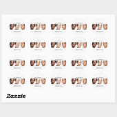 Gratulatiescript voor visagist met monogramfoto ronde sticker (Vel)