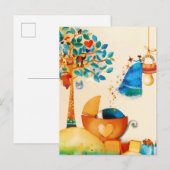 Gratulerende fee voor de pasgeboren baby aankondigingskaart (Voorkant / Achterkant)