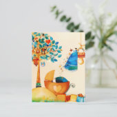 Gratulerende fee voor de pasgeboren baby aankondigingskaart (Staand voorkant)