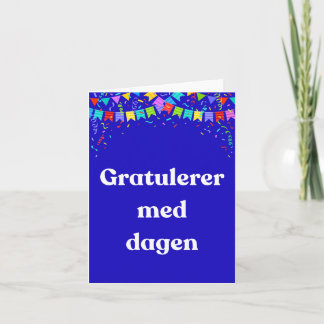 Gratulerer med dagen, Noorse Happy Birthday Kaart