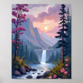 Gratwaterfall | Magische bloemenlandschap Poster (Voorkant)