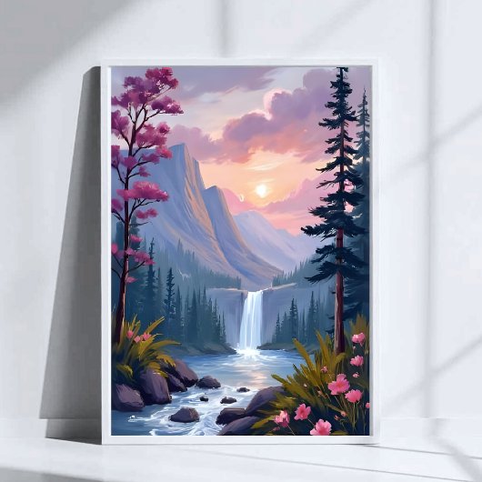 Gratwaterfall | Magische bloemenlandschap Poster