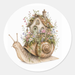 Gratwhuizige slakkenhuis cottagecore sticker