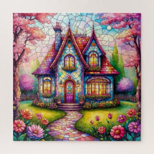Gratwijk Cottage Met Levendig Bloemetuin Legpuzzel (Verticaal)