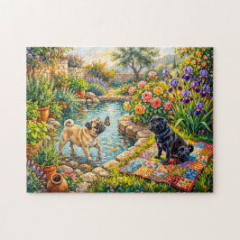 Gratwijk Tuin Vijver Dweilen Illustratie Legpuzzel