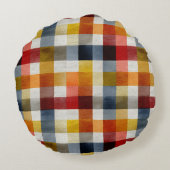Gratwoner boerderij waterverf plaid rond kussen (Achterkant)