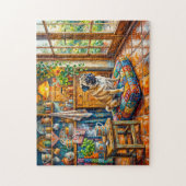 Gratwonerkeukenraam Mops Illustratie Legpuzzel (Verticaal)