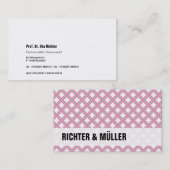 grau schwarz rosa Visitenkarte Visitekaartje (Voorkant / Achterkant)