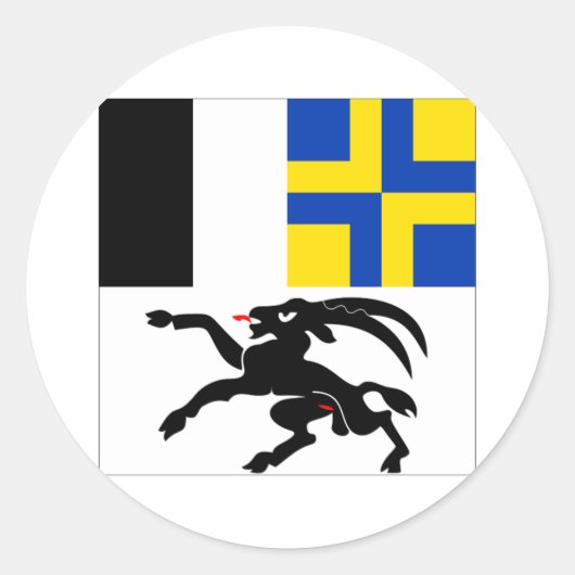 Graubuenden Flag Ronde Sticker (Voorkant)