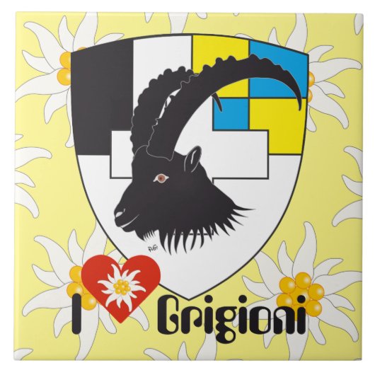 Graubünden Grischun Grigioni Fliese Tegeltje (Voorkant)