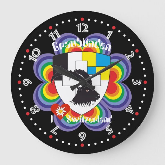 Graubünden Grischun Grigioni Schweiz Svizra Uhr Grote Klok (Voorkant)