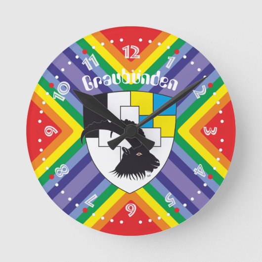 Graubünden Grischun Grigioni Schweiz Svizra Uhr Ronde Klok (Voorkant)