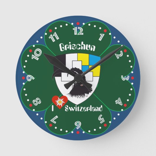 Graubünden Grischun Grigioni Schweiz Svizra Uhr Ronde Klok (Voorkant)