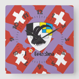 Graubünden Grischun Grigioni Schweiz Svizra Uhr Vierkante Klok