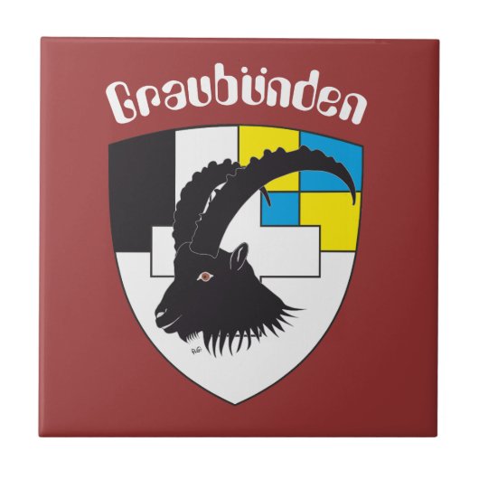 Graubünden Schweiz Fliese Tegeltje (Voorkant)