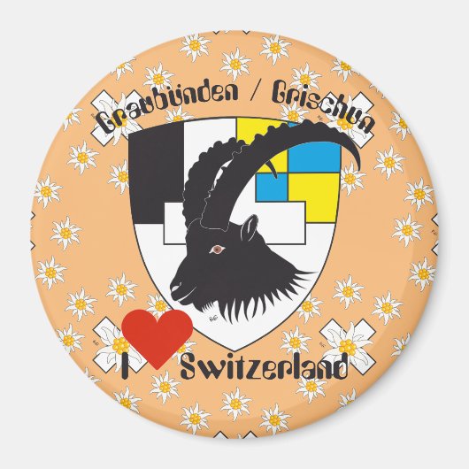 Graubünden Schweiz Magnet (Voorkant)
