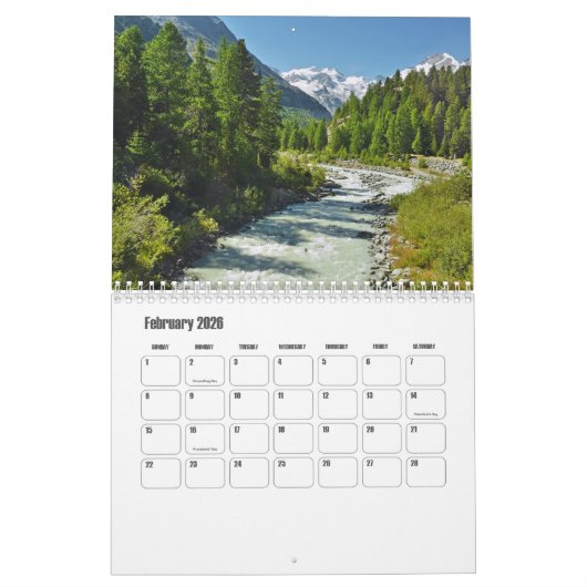 Graubünden-Zwitserland kalender (Feb 2026)