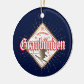 Graubünden Zwitserland retro skier  Keramisch Ornament (Links)