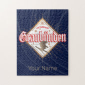 Graubünden Zwitserland retro skier  Legpuzzel (Verticaal)