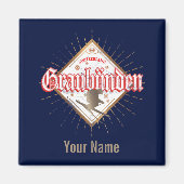 Graubünden Zwitserland retro skier  Magneet (Voorkant)