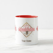 Graubünden Zwitserland retro skier  Mok (Midden)