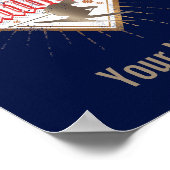 Graubünden Zwitserland retro skier  Poster (Hoek)