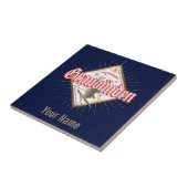 Graubünden Zwitserland retro skier  Tegeltje (Zijkant)