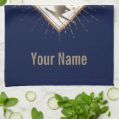 Graubünden Zwitserland retro skier Theedoek (Gevouwen)