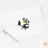 Graubunden, Zwitserland vlag Ronde Sticker (Envelop)