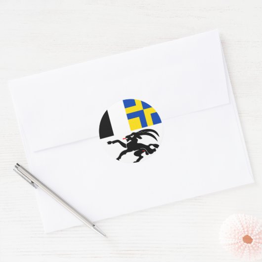 Graubunden, Zwitserland vlag Ronde Sticker (Envelop)