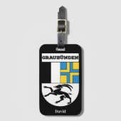 Graubünden, Zwitserland | Wapenmunt Bagagelabel (Voorkant (verticaal))
