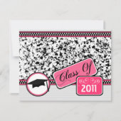 Graudation Class of 2011 Black Paint Splatter Kaart (Voorkant)