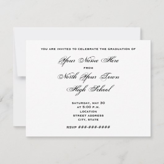 Graudation Class of 2011 Black Paint Splatter Kaart (Achterkant)