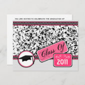 Graudation Class of 2011 Black Paint Splatter Kaart (Voorkant / Achterkant)