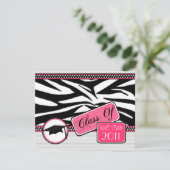 Graudation class van 2011 Zebra Print Kaart (Staand voorkant)