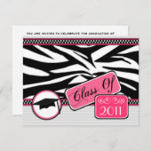 Graudation class van 2011 Zebra Print Kaart (Voorkant / Achterkant)