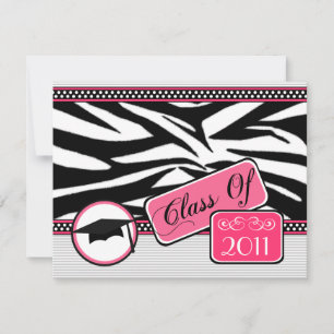 Graudation class van 2011 Zebra Print Kaart